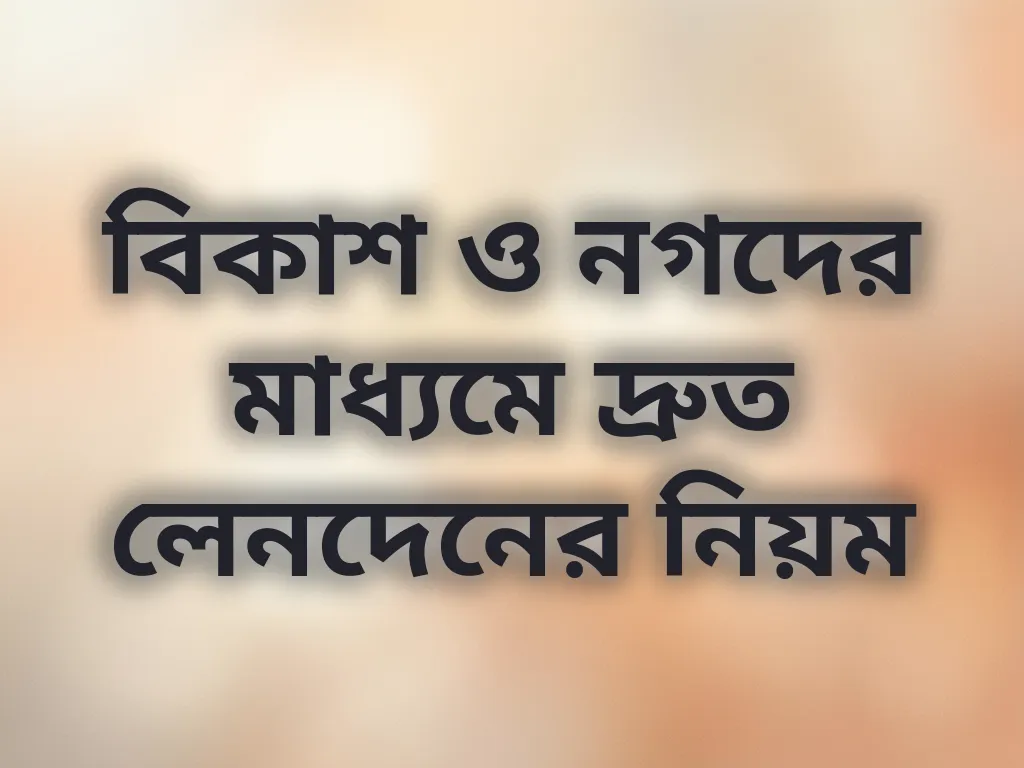বিকাশ ও নগদ পেমেন্ট টিপস